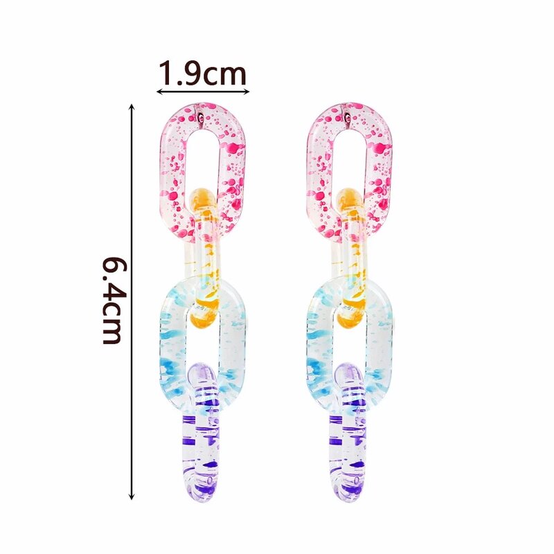 FishSheep Trendy New Acrylic Transparent Long Hanging Earrings 2022 Summer Speckled Geometric Big Drop Earring For Women Jewelry