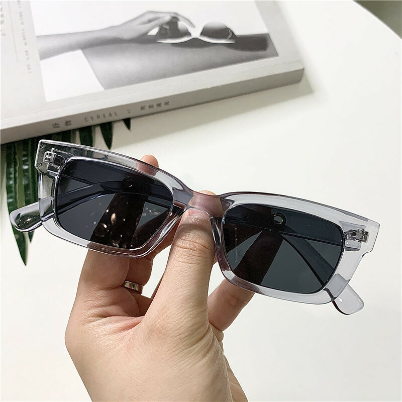 Очки солнцезащитные женские прямоугольные винтажные, брендовые дизайнерские солнечные очки кошачий глаз в стиле ретро, для вождения, 2024