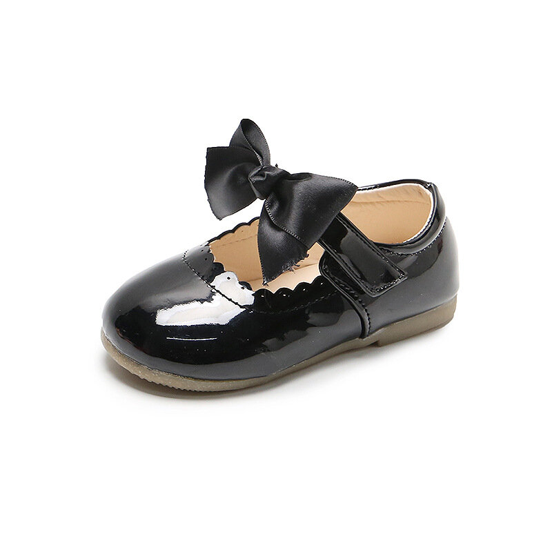Dziecięce cukierki kolor dziecięce buty miękkie dno 2020 wiosna gładka skóra dziecięce buty dziewczęce buty na przyjęcie dla księżniczki muszka D04203