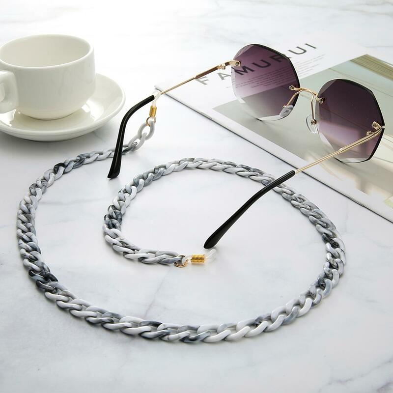 Skyrim-패션 아크릴 선글라스 체인 여성용, 안티 슬립 독서용 안경 체인 코드 홀더 넥 스트랩 로프 선물 2021