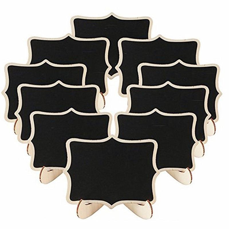 1Set 22pcs Mini Lace shape Chalkboards with Support Message Board Signs Table Place Card Signs for Home Birthday Wedding Party