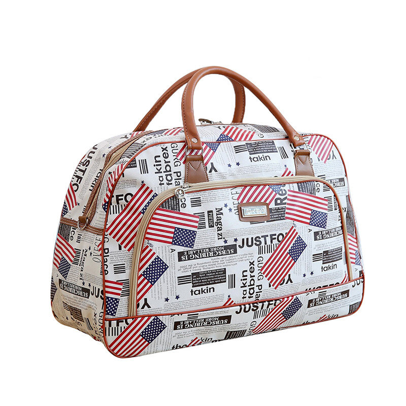 JULY'S DOSAC Travel Luggage Bag PU Meterial Big Capacity Printed Suitcase Portable Plane Use Duffle