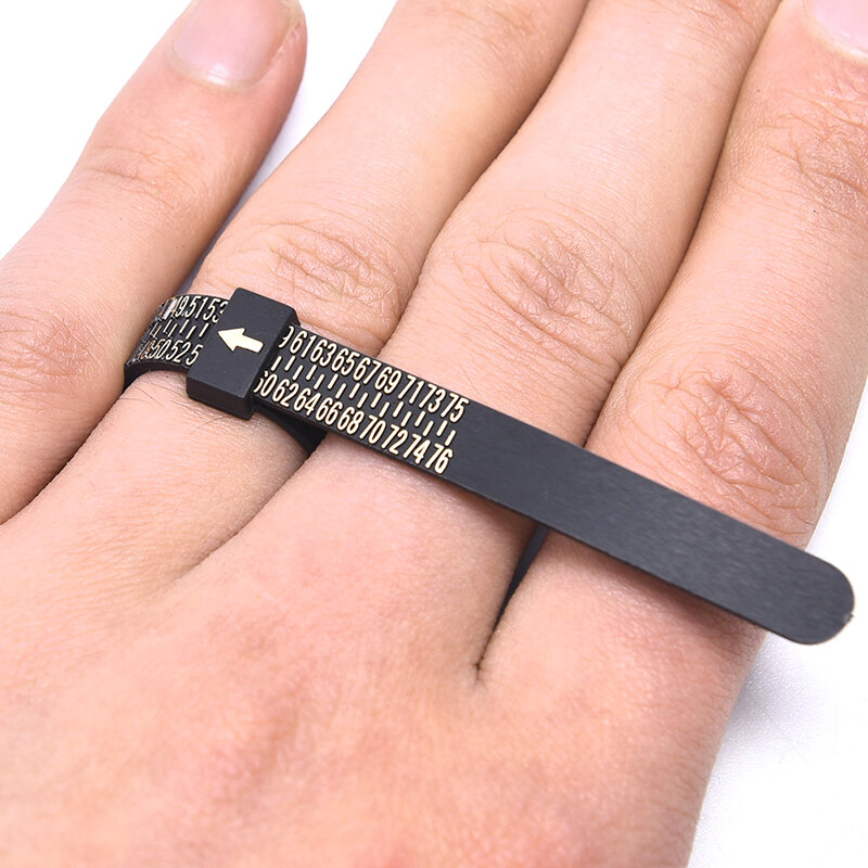 1 Stück schwarzer Mess finger Standard Ring Kreis uns/Europa/Großbritannien Band Lineal Schmuck Zubehör Messgerät Messgerät