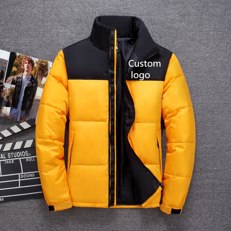 2021 New Mens custom Logo Streetwear Windbreaker Print mens cotton Jacket Male Sport Customize Leisure Zipper down Punk Coat