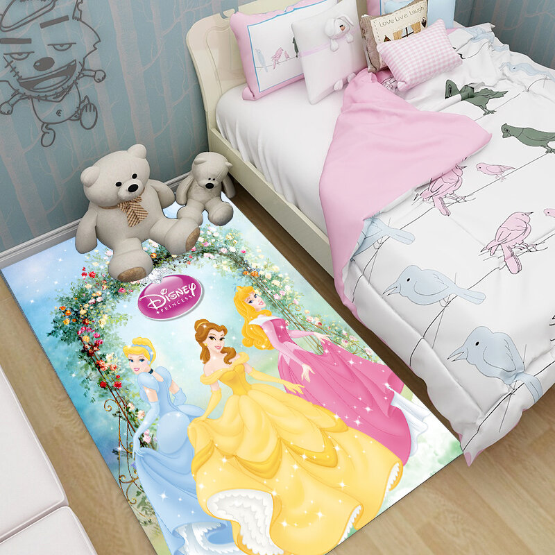 Kartun Tikar Karpet Ruang Tamu Rambut Panjang Samping Tempat Tidur Karpet Ruang Tamu Meja Kopi Karpet Gadis Putri Mat Non-slip bayi Playmat