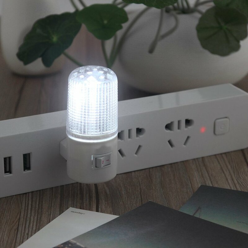 3W 110V US Plug LED lampada da comodino a parete lampada da comodino luce di emergenza camera da letto domestica bagno luce notturna a risparmio energetico 4 LED