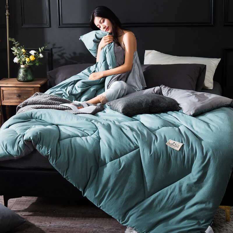 5 farben wählen 100% Reiner Wolle Winter Quilt Tröster Decke Bettdecke Füllung Mit Baumwolle Abdeckung Twin Königin König Größe