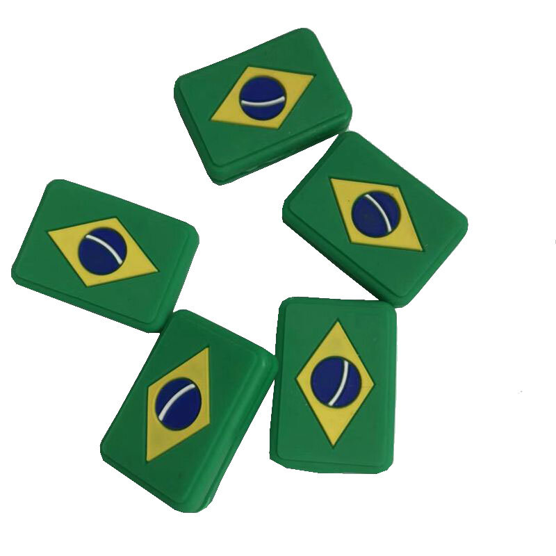 Amortiguador de la raqueta de Tenis con bandera brasileña, 2 piezas, para reducir la vibración de la raqueta de Tenis