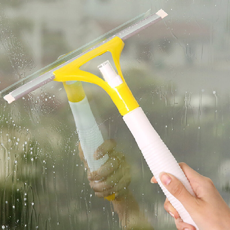 Nowy gorący wysokiej jakości praktyczne wycieraczki skrobak do czyszczenia skrobanie okno Hot szczotka do czyszczenia szkła Spray Pop 26x30 cm losowy kolor