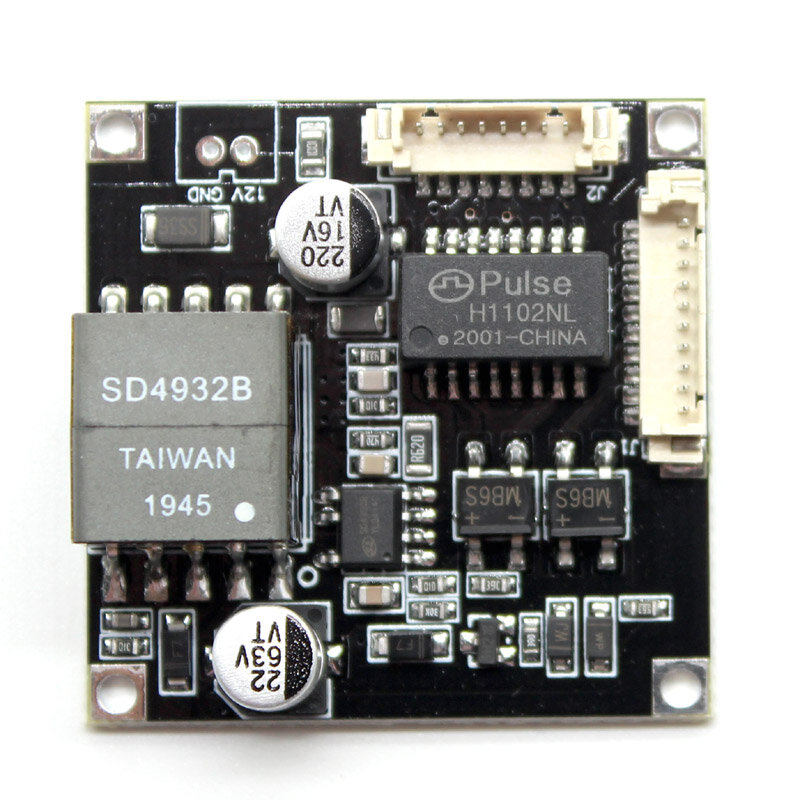 Smart POE IEEE802.3af/AT โมดูลบอร์ดสำหรับกล้องวงจรปิดความปลอดภัยเครือข่ายกล้อง IP H.265 8Pin Power Over Ethernet 12V เอาต์พุต