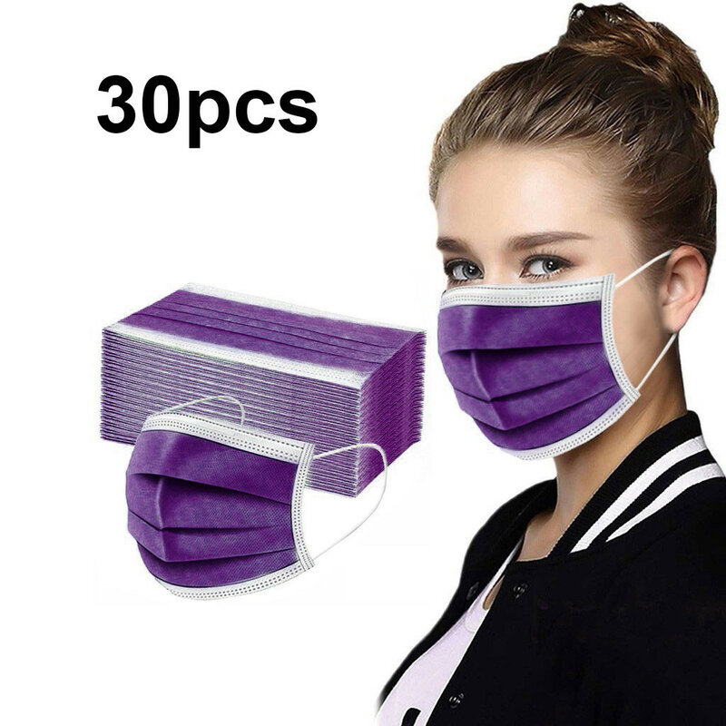 大人用3層使い捨てフェイスマスク,不織布保護カバー,伸縮性,Anti-PM2.5