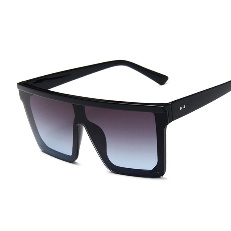 جديد أسود مربع النظارات الشمسية امرأة إطار كبير موضة ريترو مرآة نظارات شمسية ماركة الإناث خمر سيدة Lunette دي Soleil فام