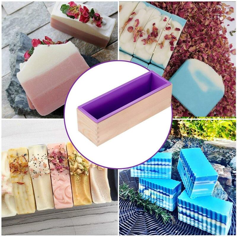 1200g Silicone Soap Mould Rectangular Toast Loaf Mold Handmade Form Soap Making Tool Supplies Wooden Box Cake Decorating Tools