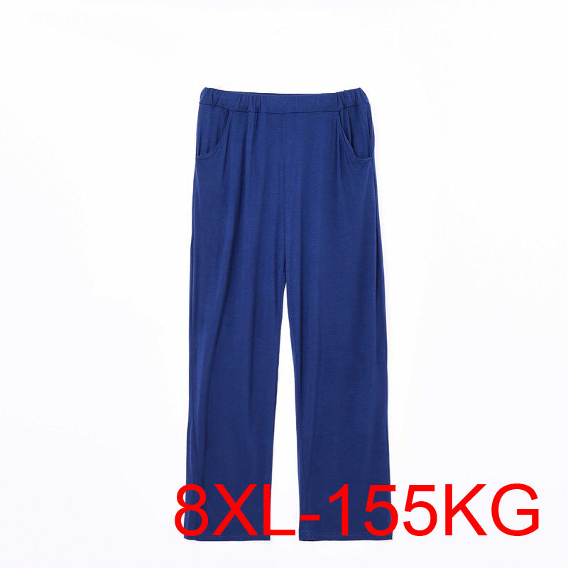Демисезонные домашние брюки 8XL, талия 180 см, 5XL, 6XL, 7XL, мужские брюки больших размеров