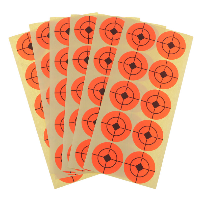Sunnmix 250 Buah Stiker Target Perekat 4Cm Alat Tembak Berburu Neon untuk Pemotretan Jarak Jauh dan Pendek-Oranye