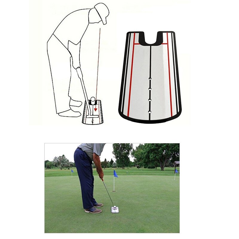 Práctica de Putting de Golf espejo Swing auxiliar entrenador postura corrección de palo de Golf de entrenamiento espejo