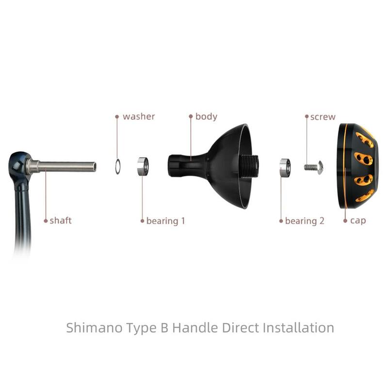 Gomexus – bouton de poignée de moulinet de pêche 38mm pour SW, bouton à bascule pour shimano et Daiwa