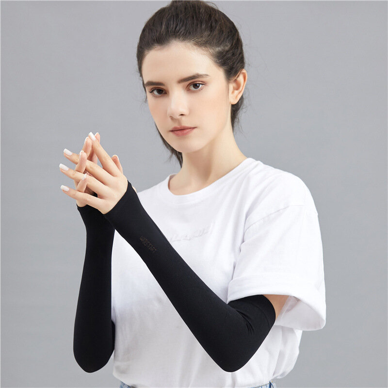 Summer Arm Sleeves UV Sun Screen Lady Solid  Warmers Suff Running Sleeve Slim Cover Fashion Accessories 2022 New
