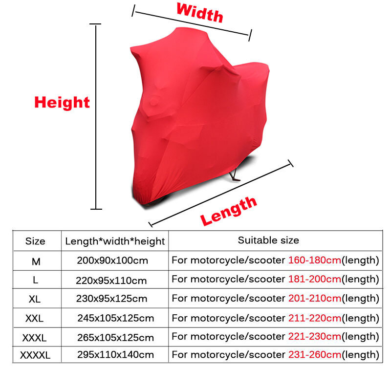 M-4XL Universal Motorcycle Cover Stretch Dustproof Sunproof Indoor Outdoor Anti-UV Dust Proof Scratch Polyester Bike Protector