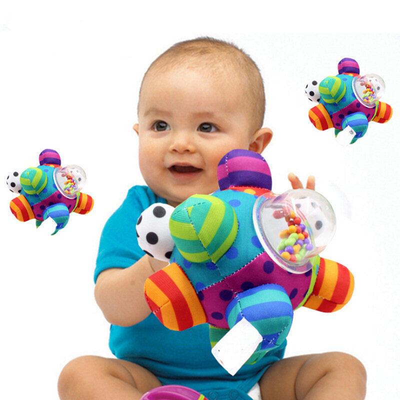 부드러운 천 딸랑이 공 인형 장난감, 몬테소리 벨이 달린 아기 놀이 공, 어린이 감각 공, 교육용 장난감, 0-12 개월