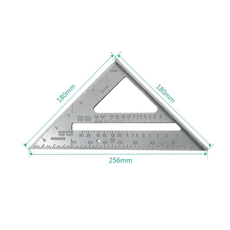 Longo aço e régua quadrada plástica para ensino, regra do triângulo, 90 graus, 45 graus, ângulo de espessamento, 30cm, medição de carpinteiro
