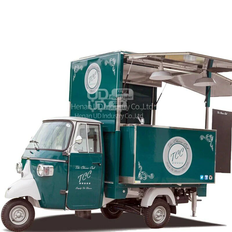 Nuovo stile triciclo elettrico Mobile carrello per alimenti 3 ruote Tuk Tuk Halal rimorchio per Pizza gelato Hot Dog Food Truck in vendita