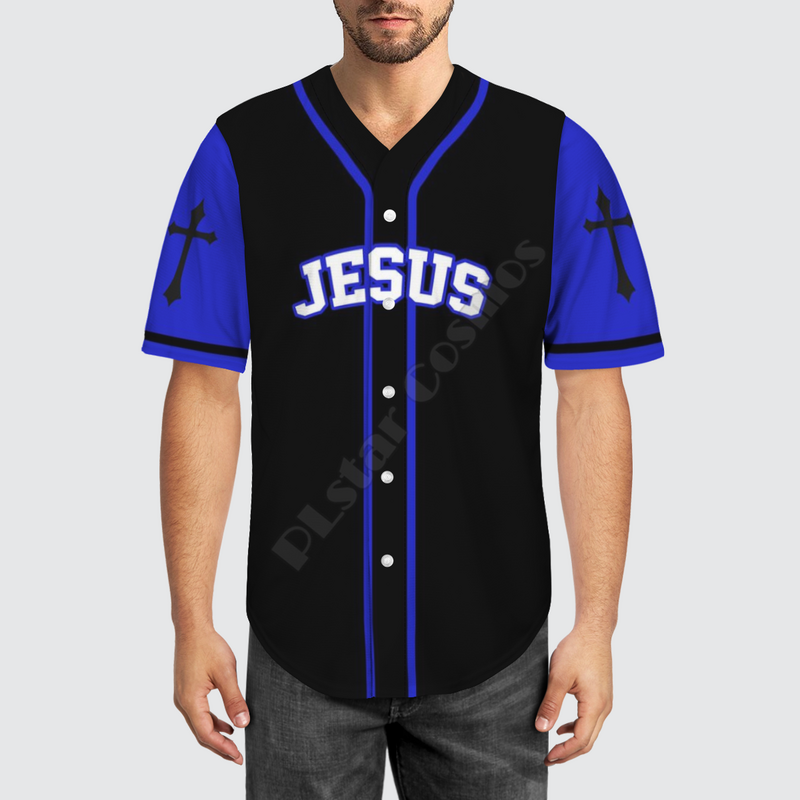 Camiseta de béisbol para hombre, camisa con estampado 3D de Jesús, flores frescas, estilo hip hop, informal, verano, playa, 05