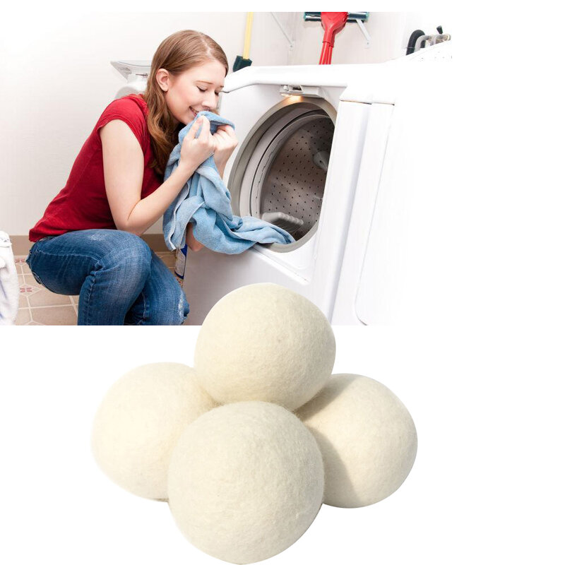 6 teile/paket Wäsche Sauber Ball Reusable Natürliche Organische Wäsche Weichspüler Ball Premium Organische Wolle Trockner Bälle