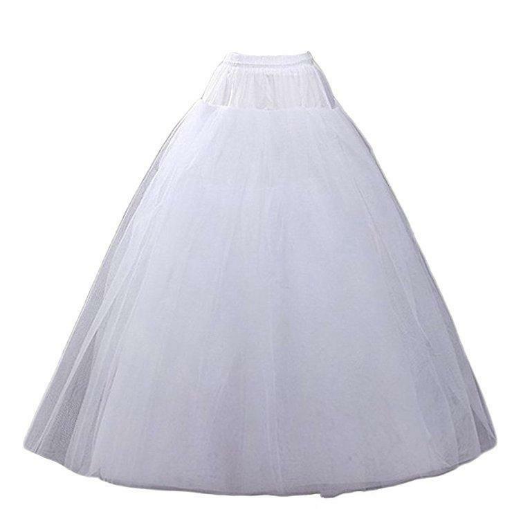 New Women's White A-line  Petticoat Crinoline Underskirt Slips Wedding Accessories Floor Length