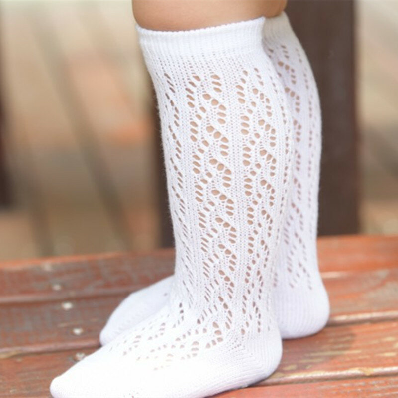 0-4T Neugeborenen Nicht-slip Lange Socken Kinder Knie Hohe Socken Niedlichen Baby Jungen Mädchen Baumwolle mesh Atmungsaktive Soft Socken
