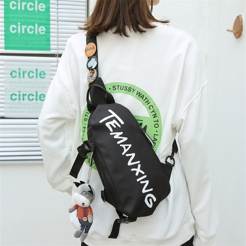 AOTTLA-mochila cruzada de pecho para hombre y mujer, bolso de hombro de tela Oxford impermeable, bolso de mensajero informal, bolso pequeño Unisex, 2021