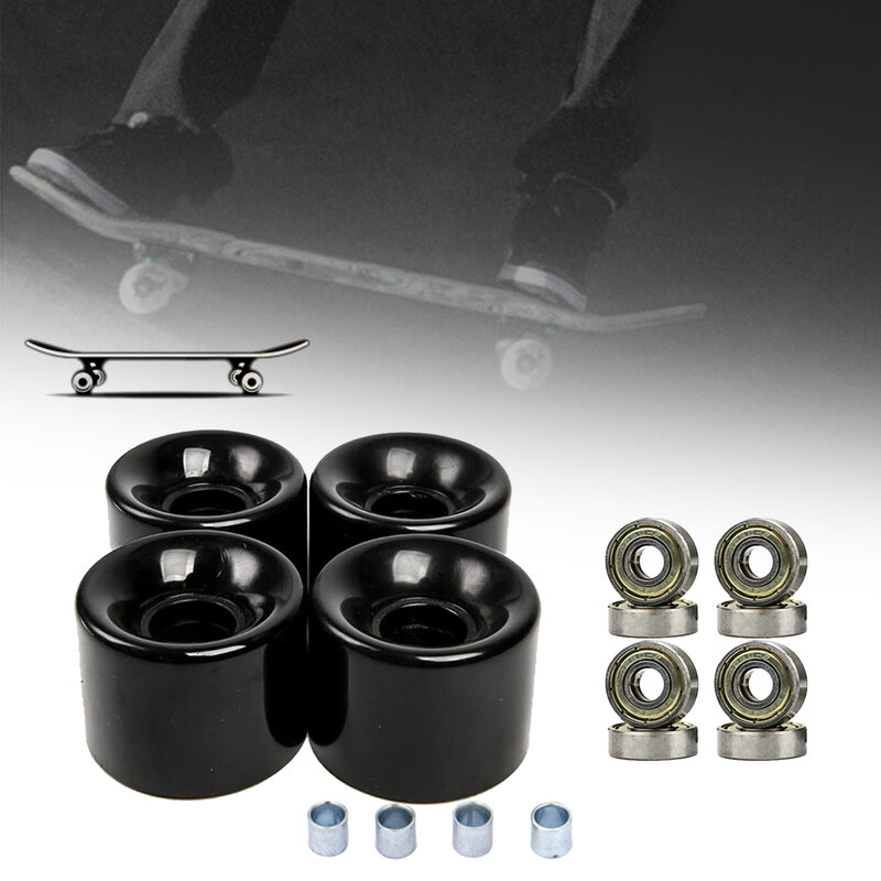 Pack of 4 Professional Longboard Skateboard Wheels 60mm Hardness 78A with 8pcs Bearings Spacers Cruiser Wheels