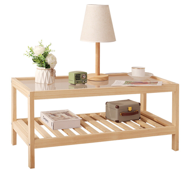 Combinazione di soggiorno semplice da interno in legno massello semplice piccola famiglia mobili giapponesi camera da letto comodino tavolo da tè creativo
