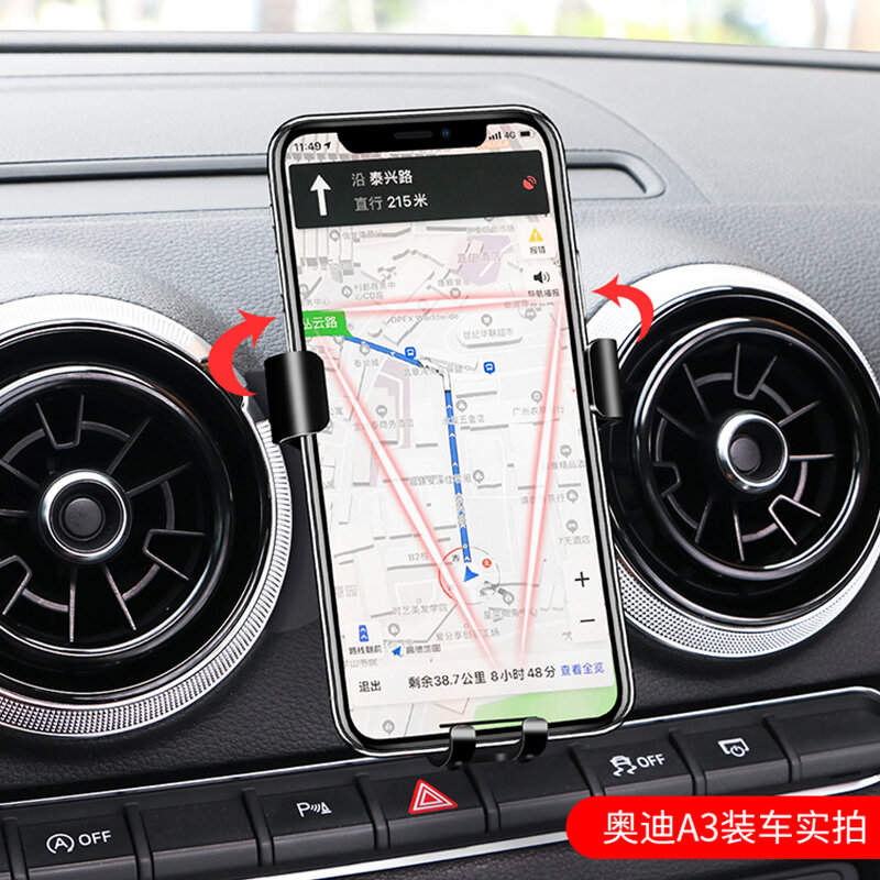Soporte de teléfono móvil para coche, soportes especiales para ventilación de aire, navegación por gravedad GPS para Audi A3, A4, A6, 2009-2021, accesorios para coche