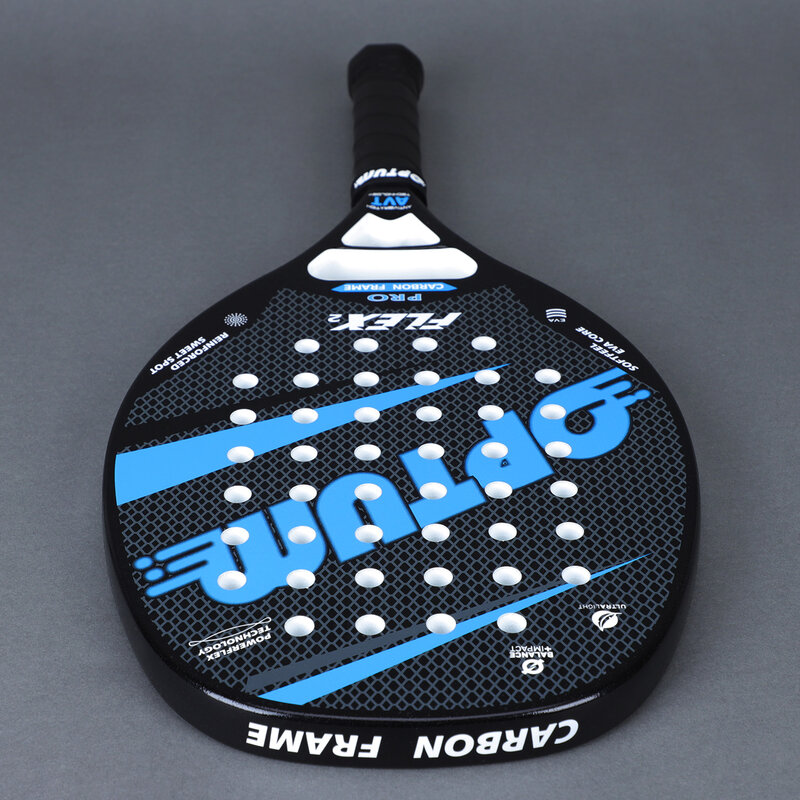 Optum flex2 raquete de tênis de praia, quadro de fibra de carbono grit face com espuma de memória eva núcleo raquete de tênis de praia com saco de cobertura