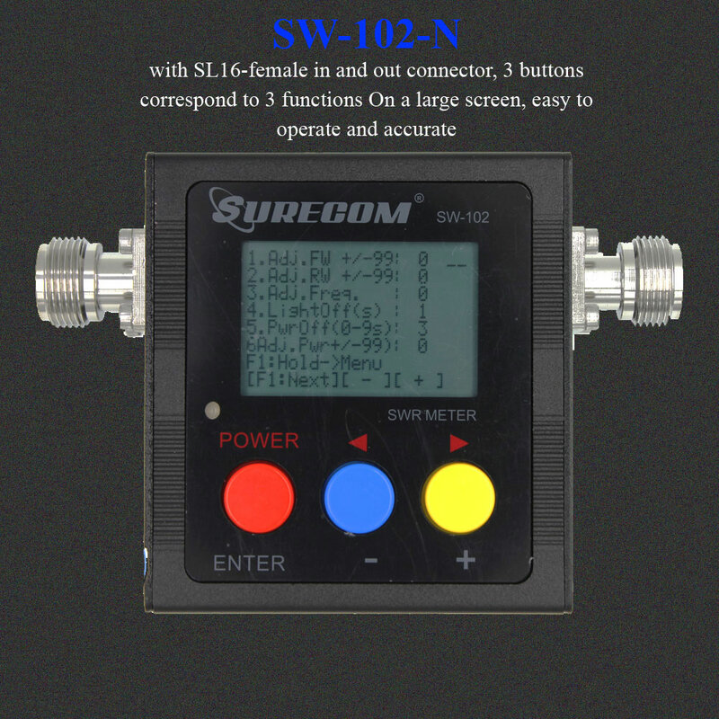 Новый цифровой счетчик фотометра SURECOM, 125-520 МГц, VHF/UHF, счетчик мощности SW102 для двухсторонней радиосвязи