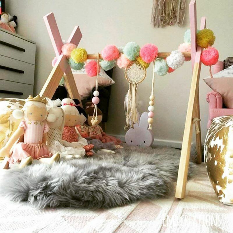 北欧のシンプルな木製の子供部屋の装飾新生児キッズベビーフィットネスラックリングプルおもちゃ