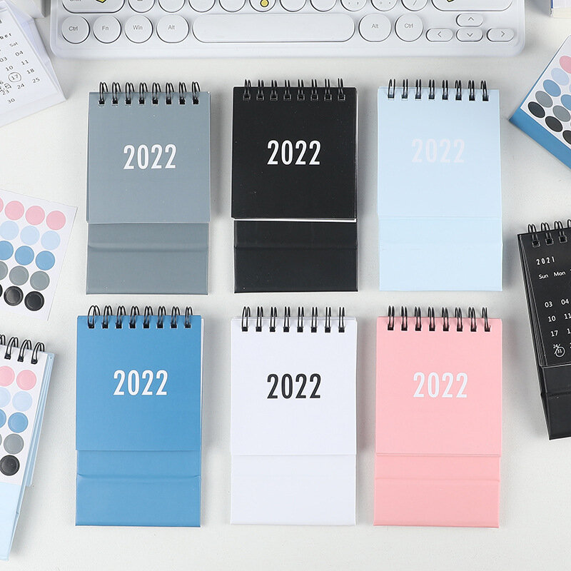 6 pçs simples 2022 calendário de mesa diário semanal planejador mensal para fazer lista agenda organizador decorações de mesa acessórios de escritório