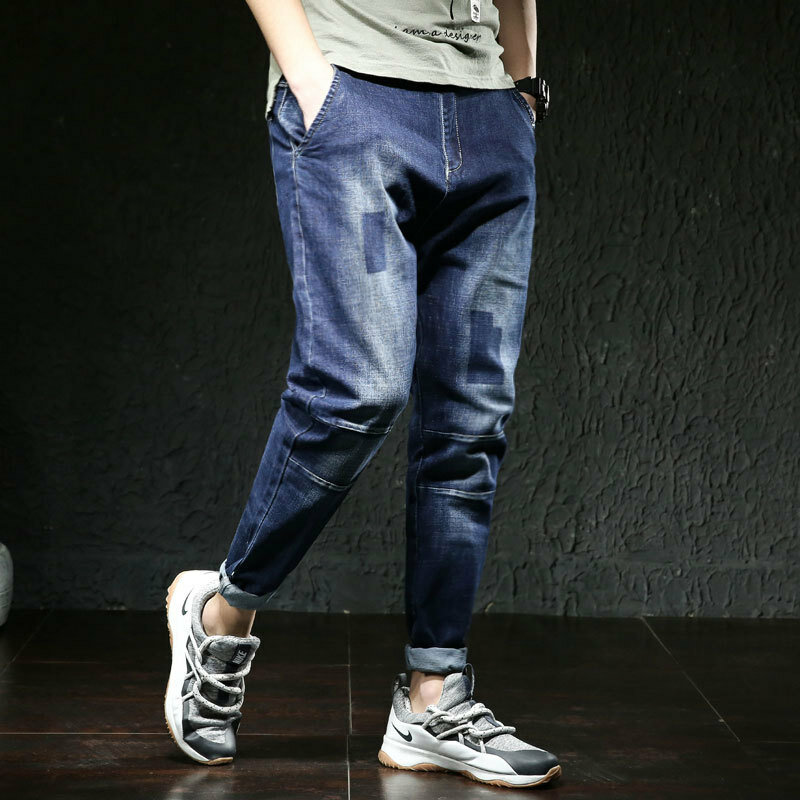Jeans Mannen Denim Broek Elastische Stretch Ripped Broek Streetwear Heren Taille Plus Big Size 44 46 Hip Hop Losse Nieuwe fashion Brand