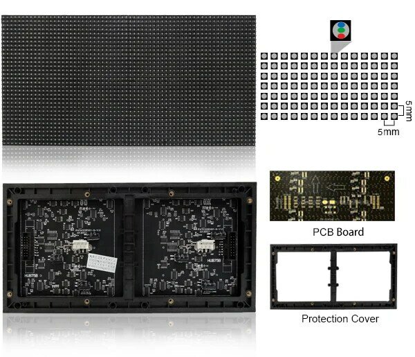 P5 64X32 Dots Led Display Module Smd Pixel Indoor Led Display Module 320X160Mm Voor Led Scherm Met Led Controller Led Paneel