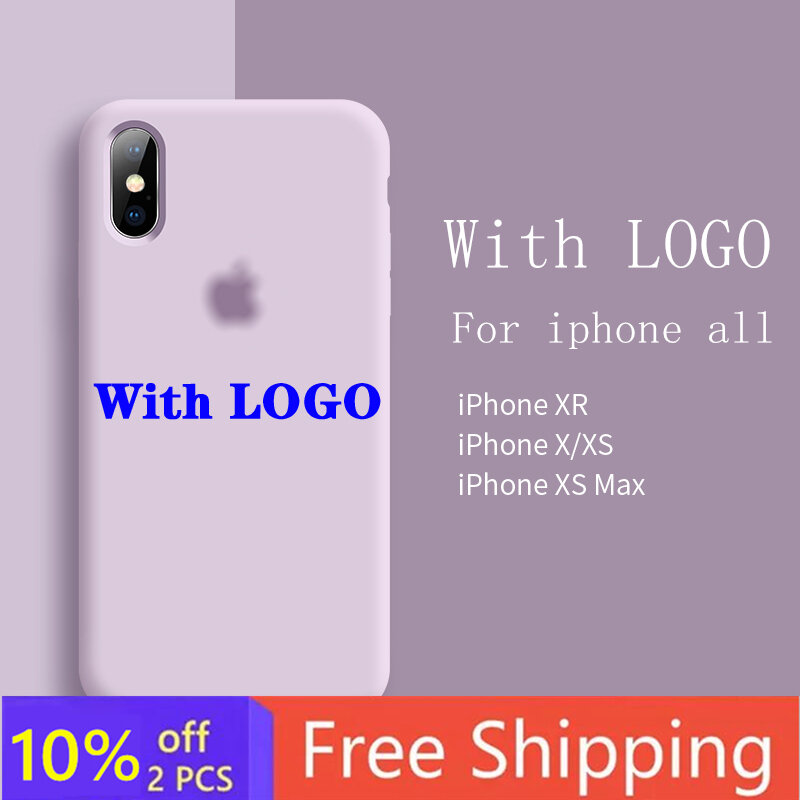 With LOGO Original official Silicone Case For iphone 6 6s 7 8 Plus X XS MAX XR phone Case for Apple iPhone 11 Pro Max Case Cover