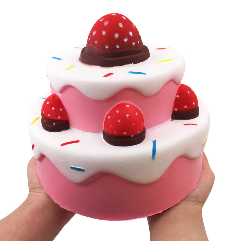 2020 Best Hot Selling Giant Squishy Strawberry Cake Hamburger Hotdog Bowl Food Squishies Home Furnishings Pretend Play Toy