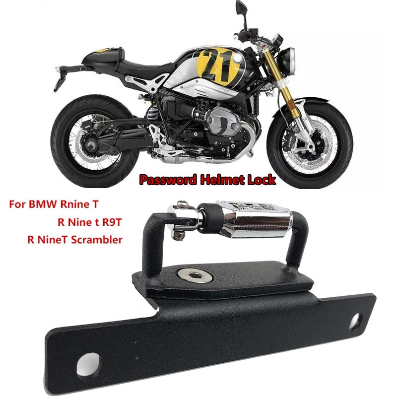 Motorcycle Helmet Lock Password Mount Hook Black Side Anti-theft Security Fits For BMW Rnine T /R Nine t R9T /R NineT Scrambler