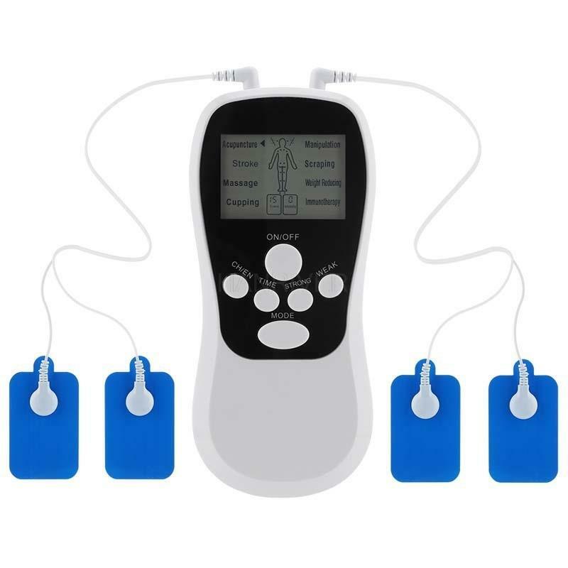 MINI instrumento de masaje Meridiano de doble salida, pantalla LED azul, masajeador de carga, 8 tipos de patrones