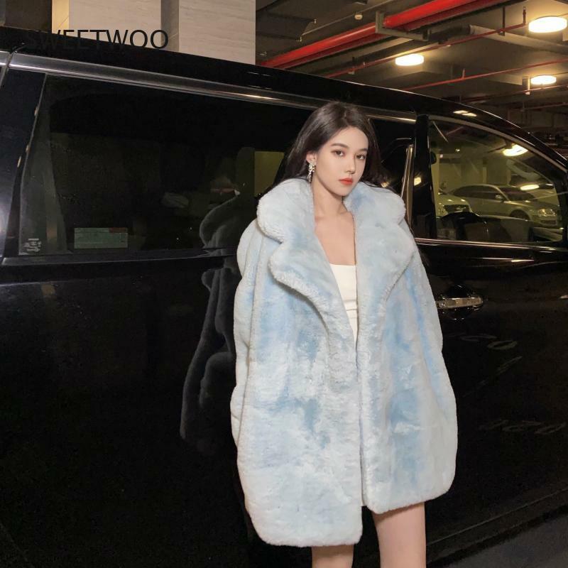 Manteau de fourrure de lapin de vison pour femmes, de luxe, de haute qualité, ample, épais et chaud, surdimensionné, collection hiver 2022
