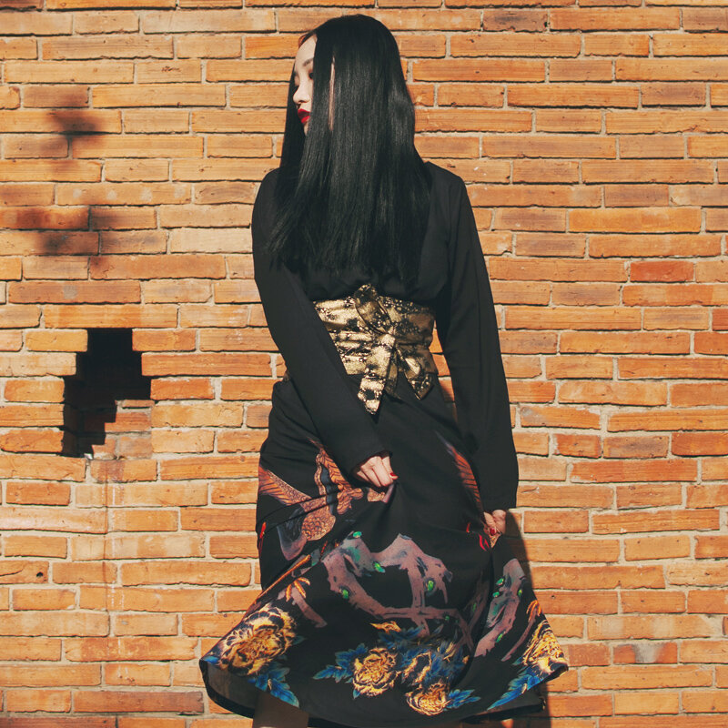 2022 Originele Obi Kimono Accessoires Japanse Stijl Prachtige Bloem Goud Taille Riem Zwart Handgemaakte Taille Riem
