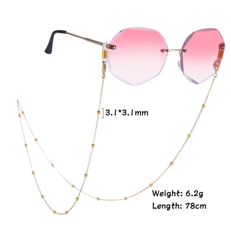 Skyrim Stainless Steel Sunglasses Reading Beaded Glasses Chain Strap Eyewear Cord Sport Holiday Eyeglass Neck Strap Rope Women