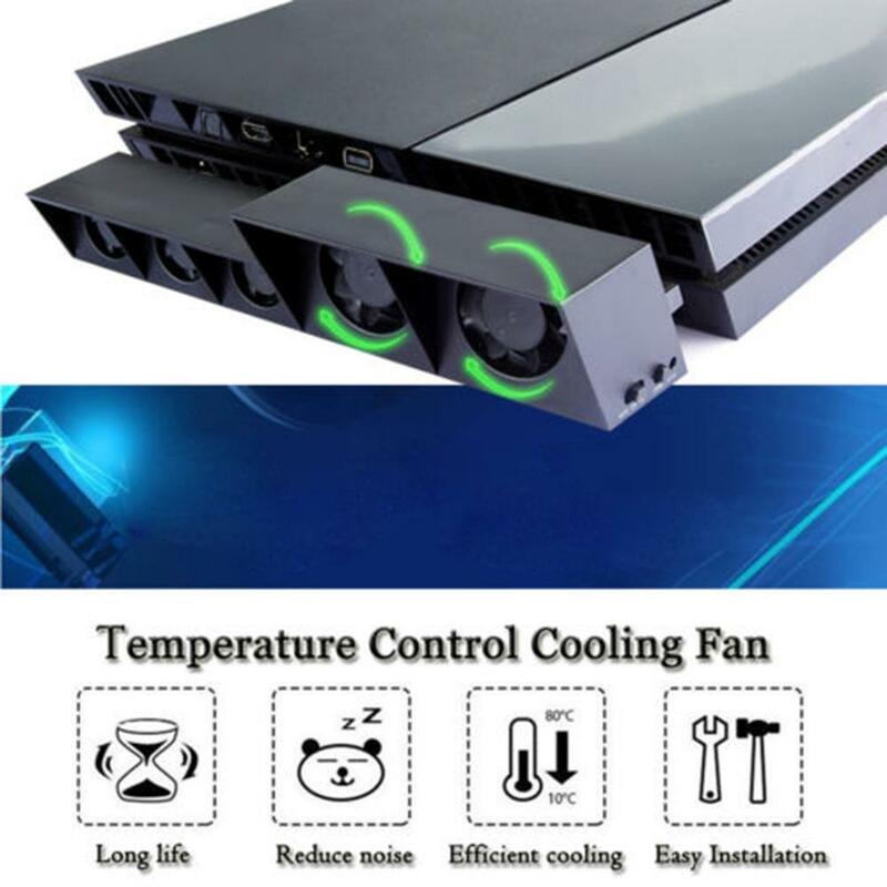 TP4-005 Turbo intelligent contrôle de la température USB refroidisseur de refroidissement 5-ventilateur pour Playstation 4 pour PS4 ventilateur de rayonnement