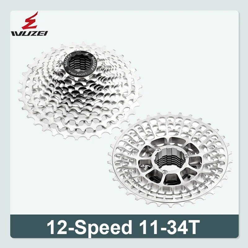 WUZEI-piñón libre ultraligero SL CNC para bicicleta de carretera, Cassette Flywheel de 12 velocidades K7 Gravel 11V, 11-28/32/34/36T, 12/11S