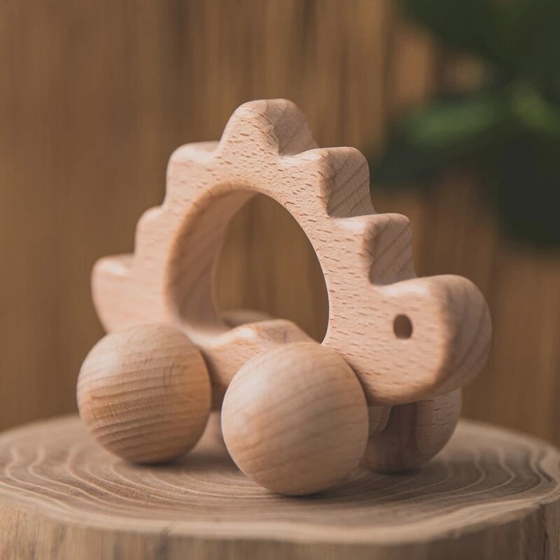 Bloco de madeira para bebês sem bpa, brinquedo infantil de forma animal de faia orgânica montessori brinquedo artesanal para presente